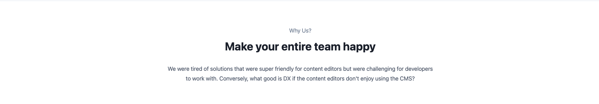 Preview of the rich text section